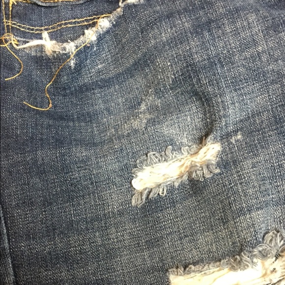 OP | Ripped Distressed Denim Cutoff Shorts - Picture 4 of 7